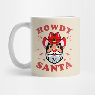 Santa Claus Cowboy Hat Red Christmas Xmas Mug